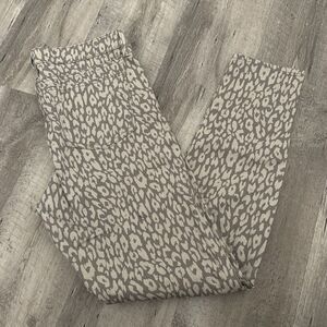 Gap Premium Super Skinny Jeans Womens Size 14 / 32R Gray Tan Animal Print Denim